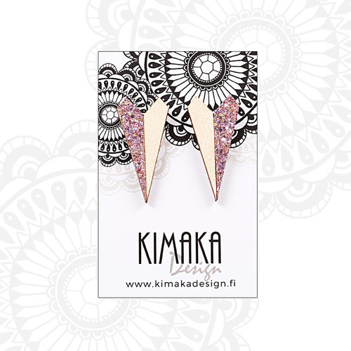 Kimaka Design Paperilennokki puu & liila korvakorut